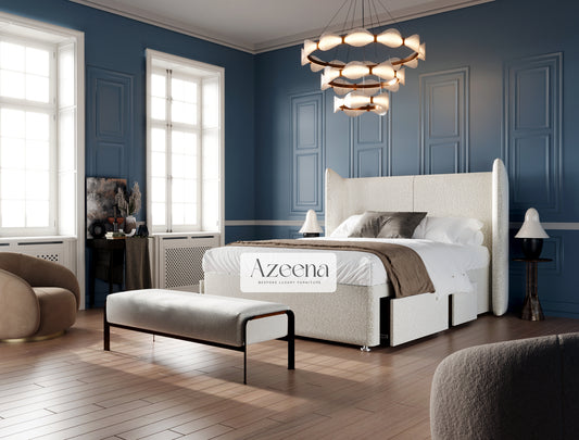 Ares Winged Stripe Line Linear Divan Bed With Drawers Storage